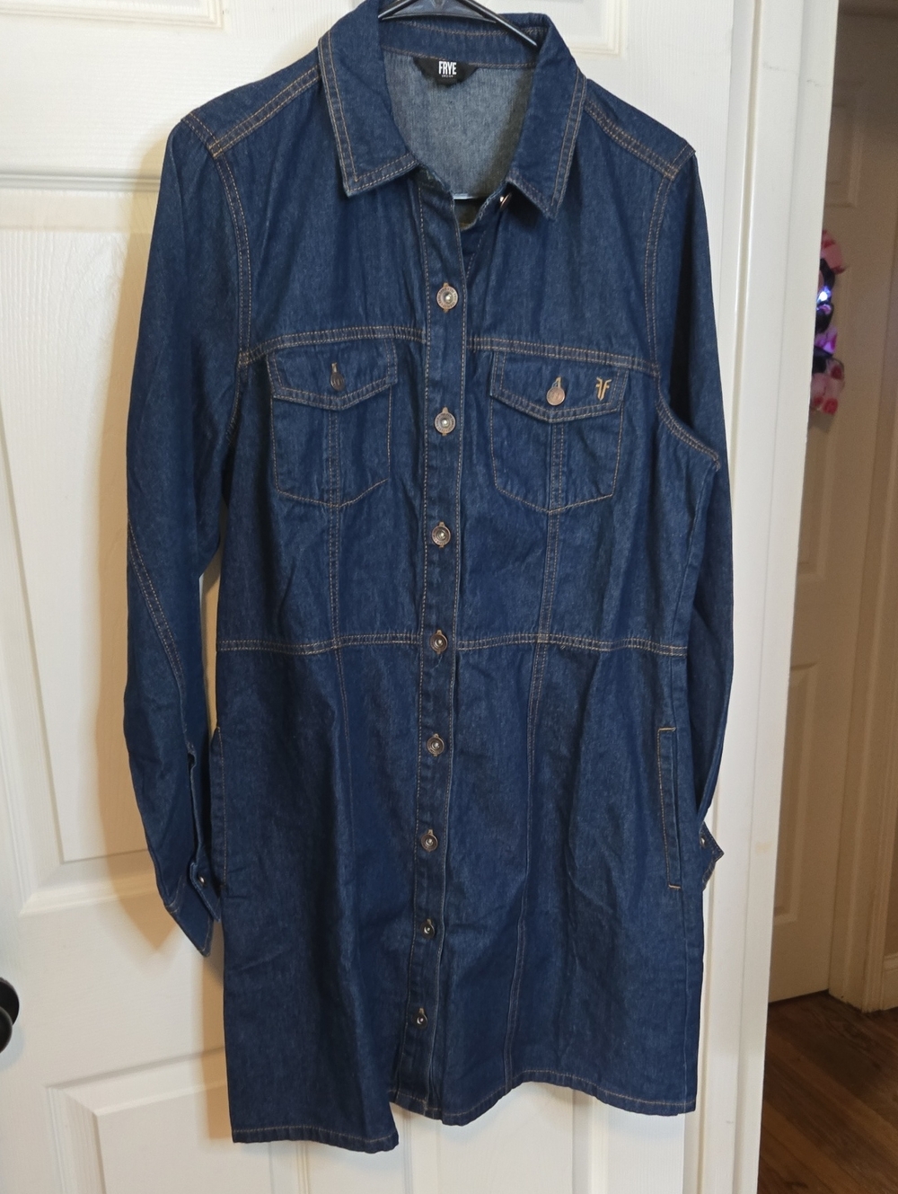 Frye Dark Blue Denim Shirt Dress